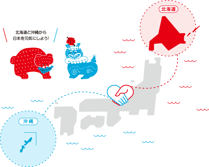 北海道と沖縄から日本を元気にしよう!
